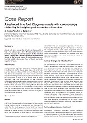 Case Report: Atresia coli in a foal: Diagnosis made with colonoscopy aided by N-butylscopolammonium bromide