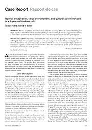 Case Study: Mycotic encephalitis, sinus osteomyelitis, and guttural pouch mycosis in a 3-year-old Arabian colt