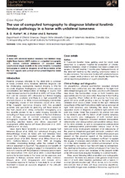 Case Report: The use of computed tomography to diagnose bilateral forelimb tendon pathology in a horse with unilateral lameness